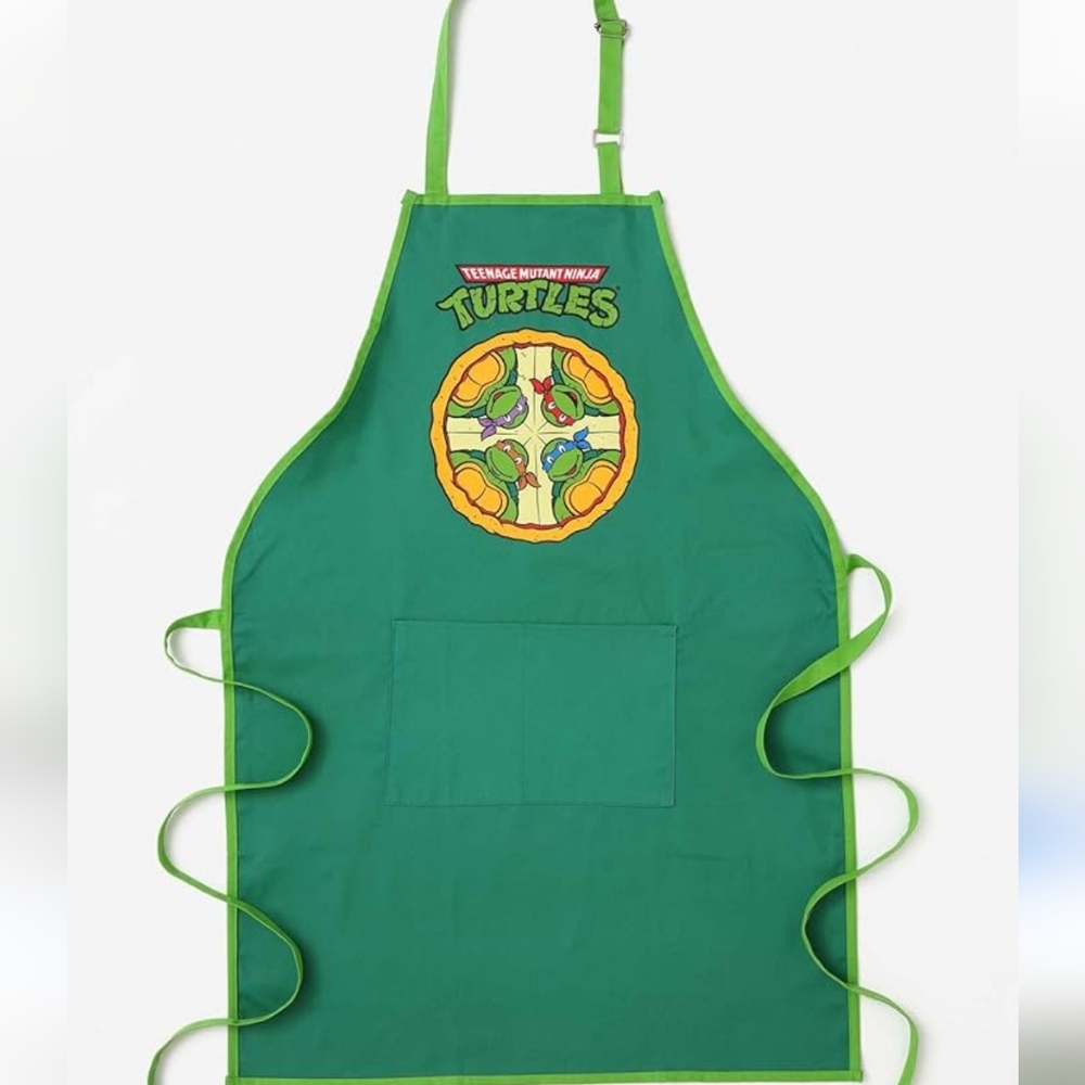 Teenage Mutant Ninja Turtles Pizza Cookout BBQ Cotton Apron Fathers Day 90s